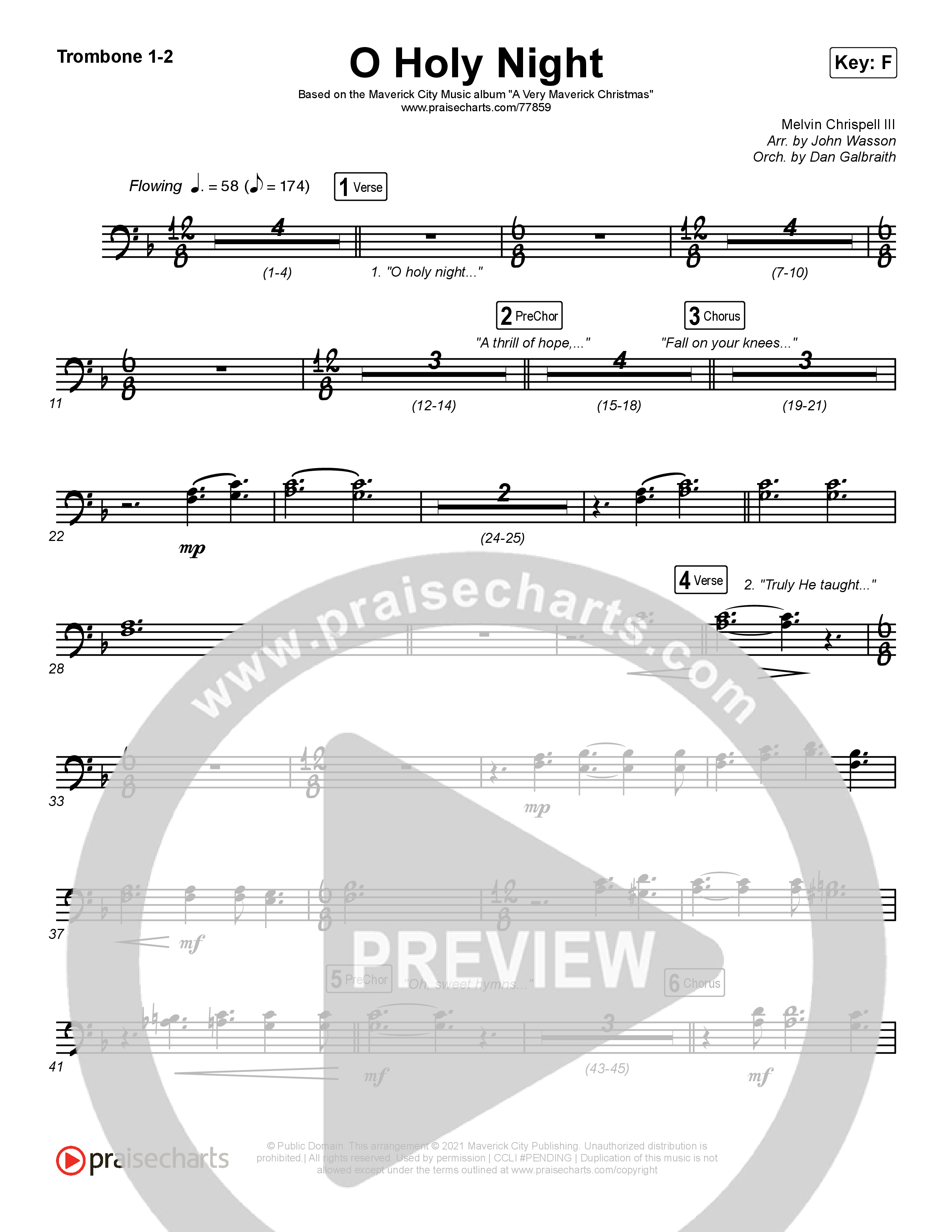 O Holy Night Trombone 1,2 (Maverick City Music / Melvin Chrispell III)