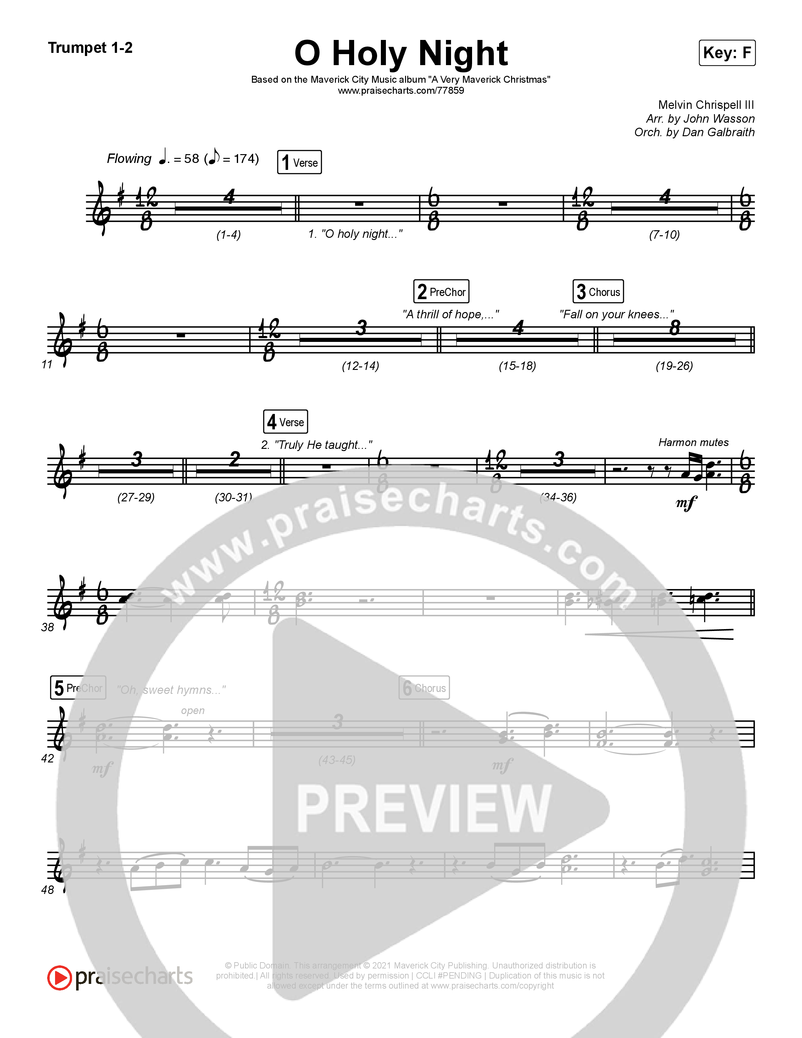 O Holy Night Trumpet 1,2 (Maverick City Music / Melvin Chrispell III)