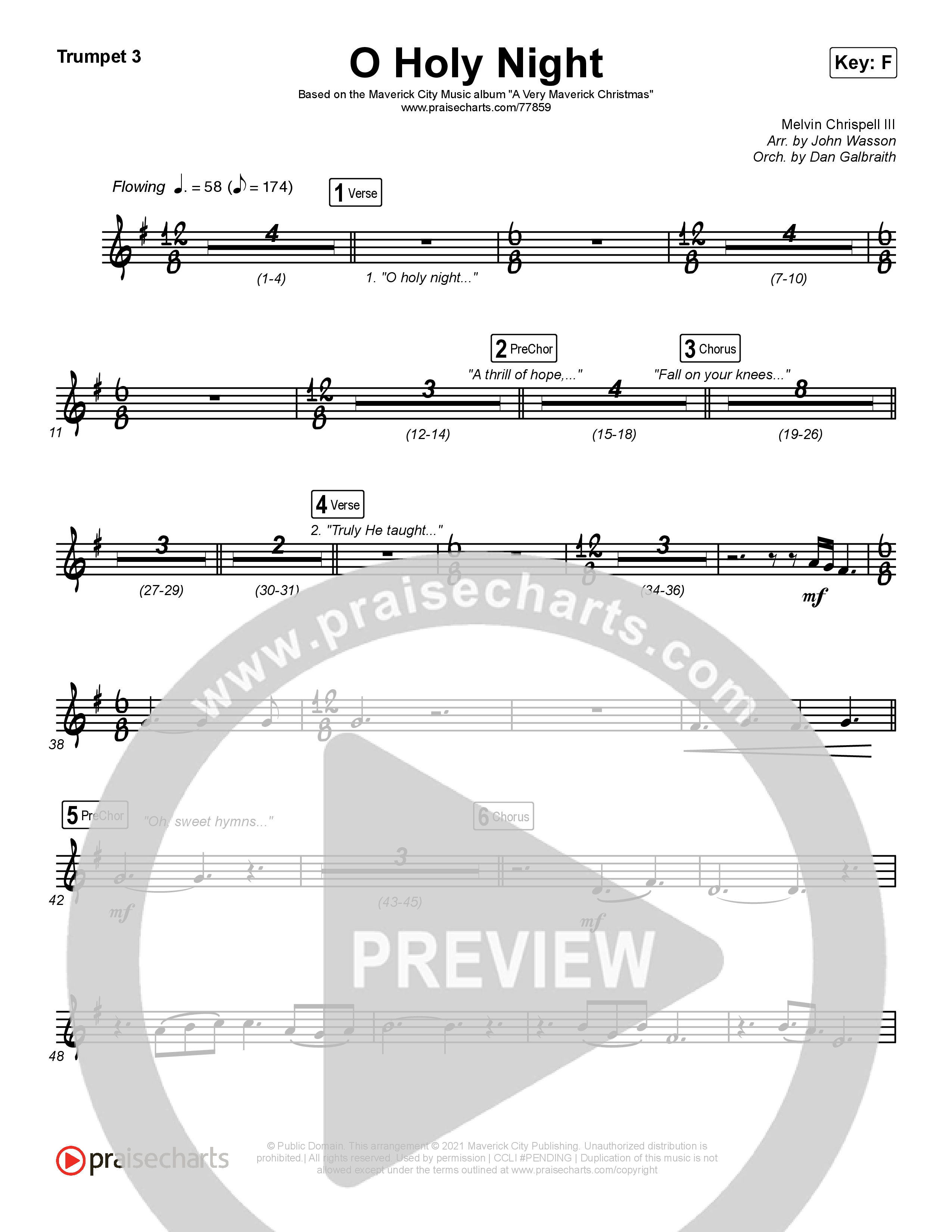 O Holy Night Trumpet 1,2 (Maverick City Music / Melvin Chrispell III)