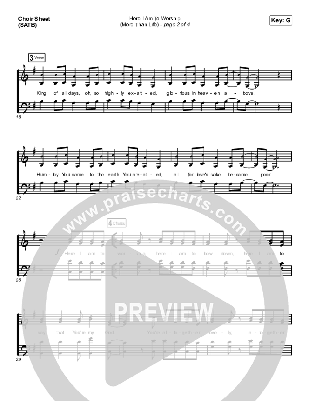 Here I Am To Worship (More Than Life) Choir Sheet (SATB) (Maverick City Music / Melvin Chrispell III / Chandler Moore)