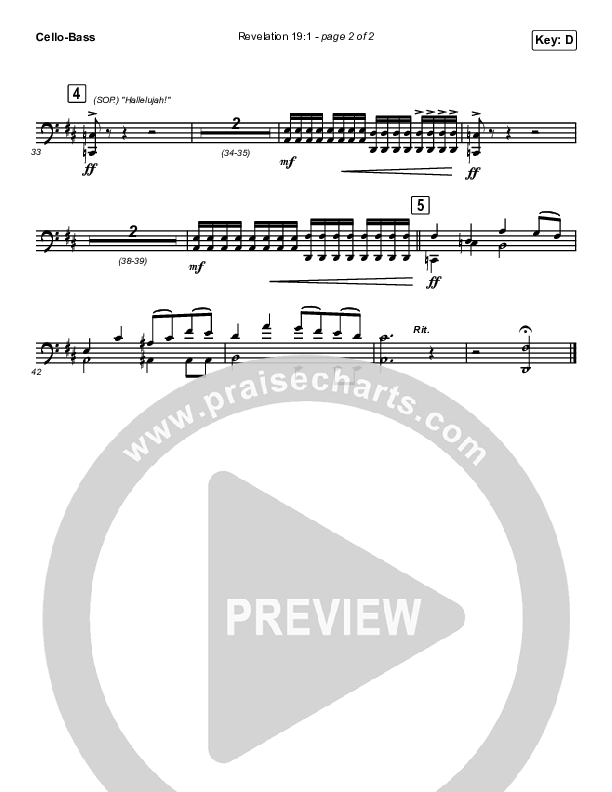 Revelation 19:1 Cello/Bass (Maverick City Music / Naomi Raine / Chandler Moore)