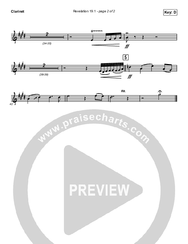 Sheet Music - Pender's Music Co.. Revelation Song - Clarinet 1 & 2