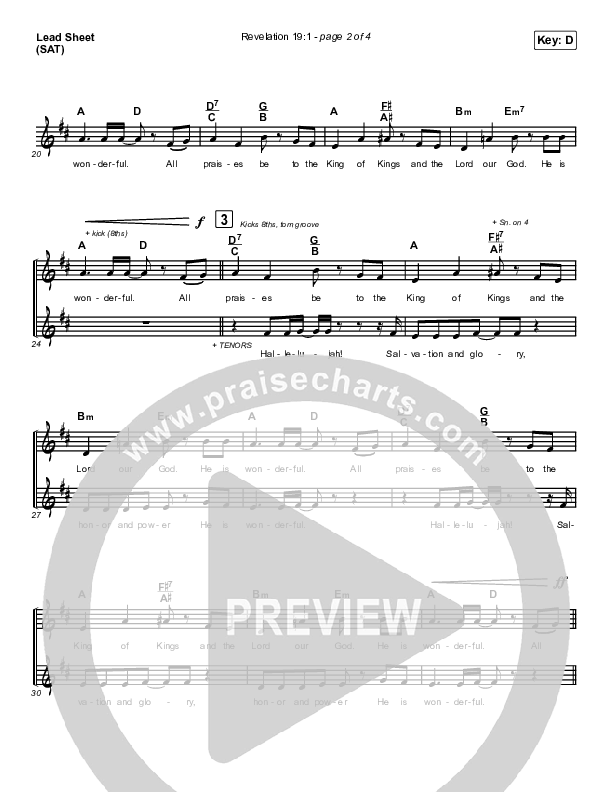 Revelation 19:1 Lead Sheet (Print Only) (Maverick City Music / Naomi Raine / Chandler Moore)