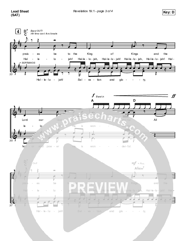 Revelation 19:1 Lead Sheet (Print Only) (Maverick City Music / Naomi Raine / Chandler Moore)