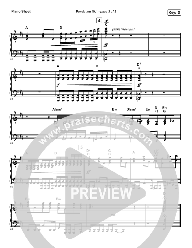 Revelation 19:1 Piano Sheet (Print Only) (Maverick City Music / Naomi Raine / Chandler Moore)