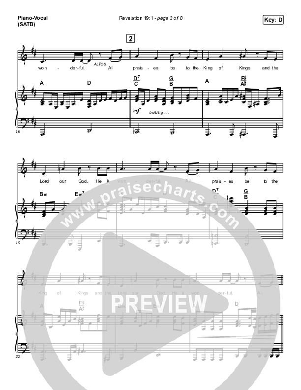 Revelation 19:1 Piano/Vocal (Print Only) (Maverick City Music / Naomi Raine / Chandler Moore)