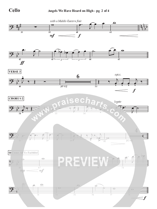 Angels We Have Heard On High Cello (Aaron Stewart)