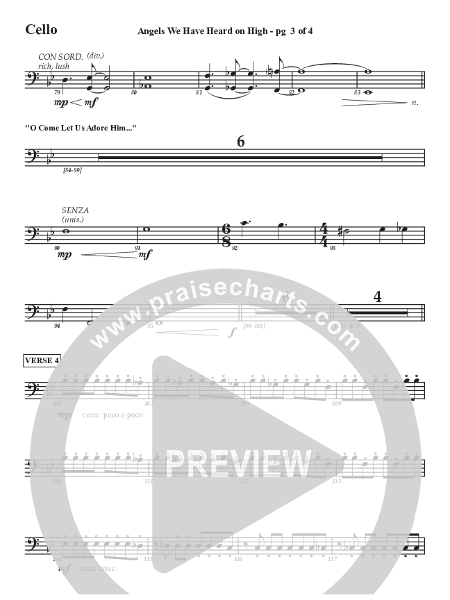 Angels We Have Heard On High Cello (Aaron Stewart)