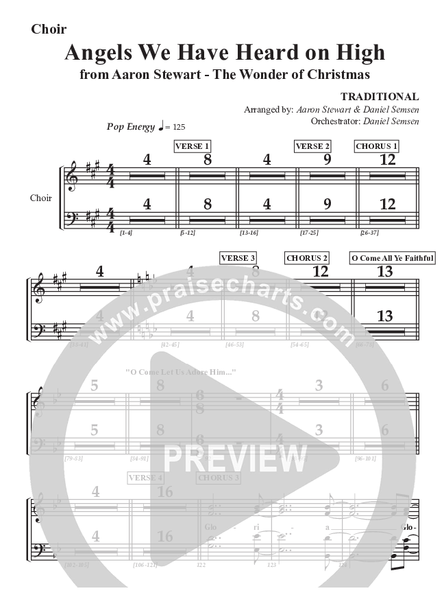 Angels We Have Heard On High Choir Sheet (SATB) (Aaron Stewart)
