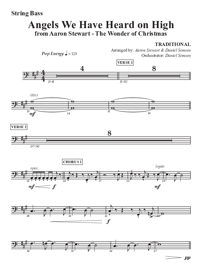 Angels We Have Heard On High Double Bass (Aaron Stewart)