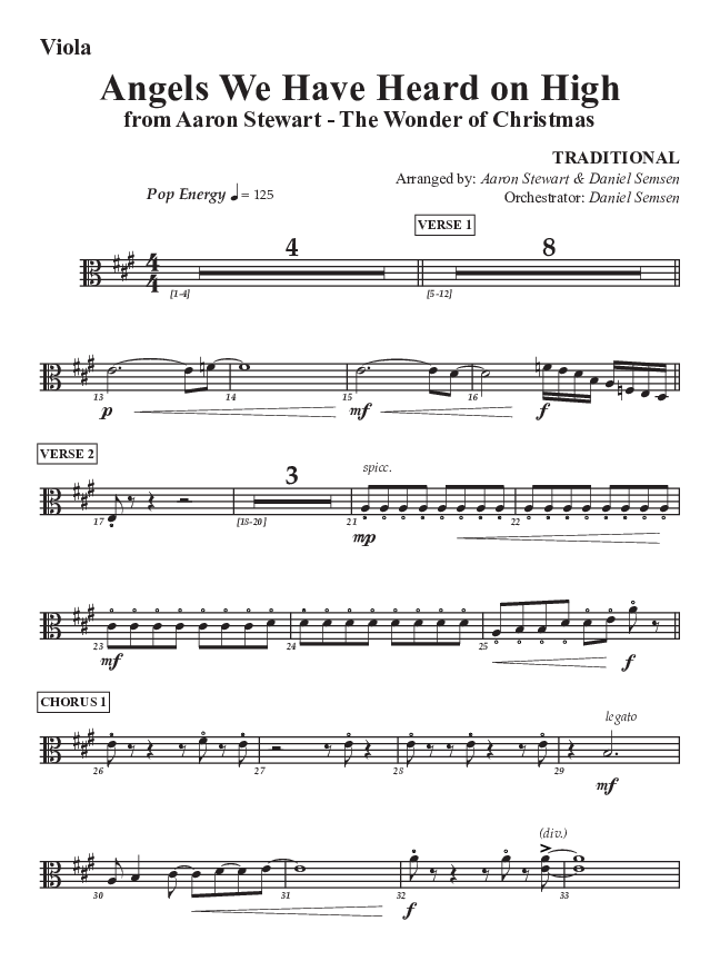 Angels We Have Heard On High Viola (Aaron Stewart)