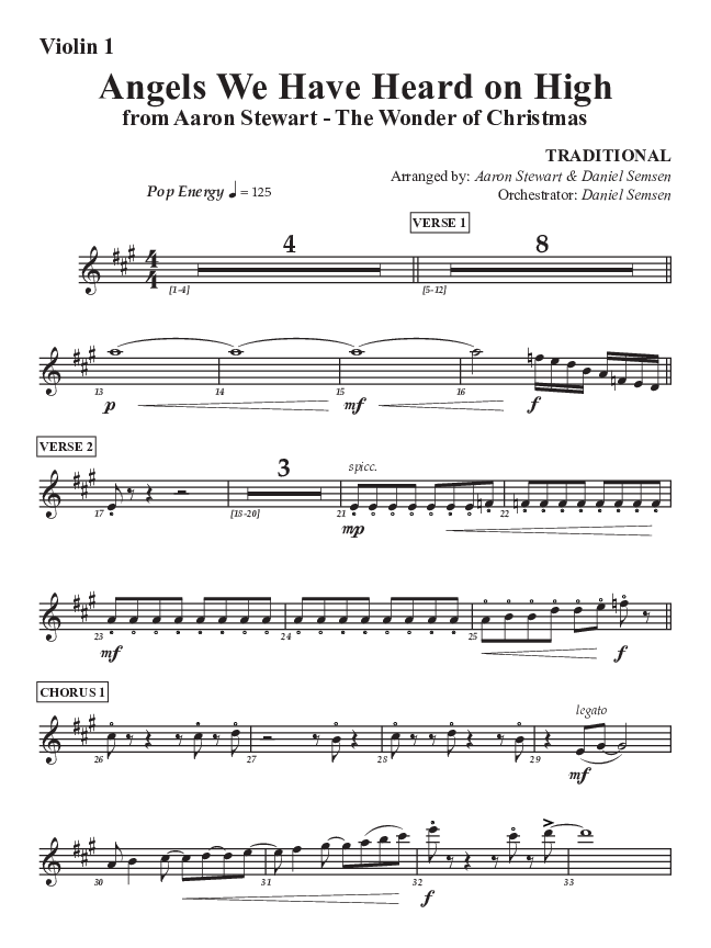 Angels We Have Heard On High Violin 1 (Aaron Stewart)