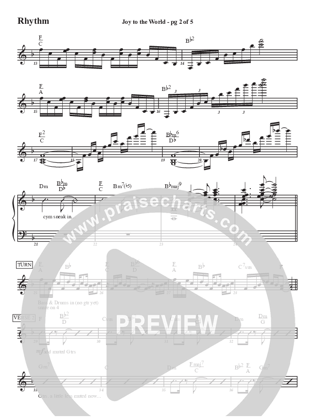 Joy To The World Rhythm Chart (Aaron Stewart)