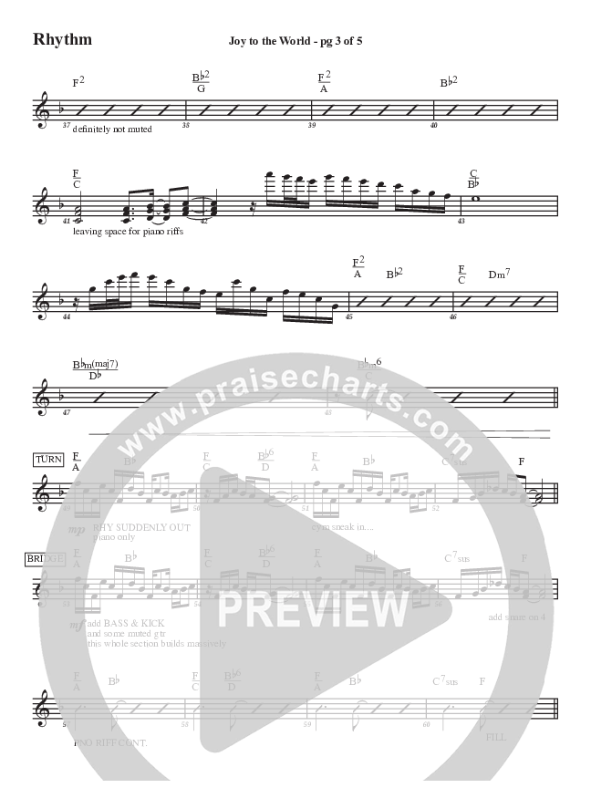 Joy To The World Rhythm Chart (Aaron Stewart)