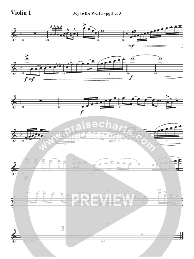 Joy To The World Violin 1 (Aaron Stewart)