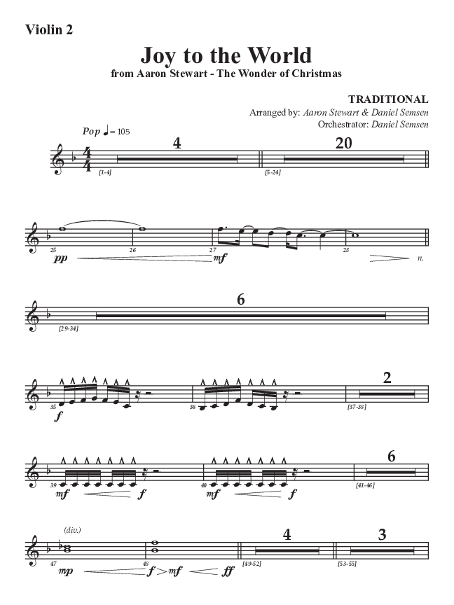 Joy To The World Violin 2 (Aaron Stewart)