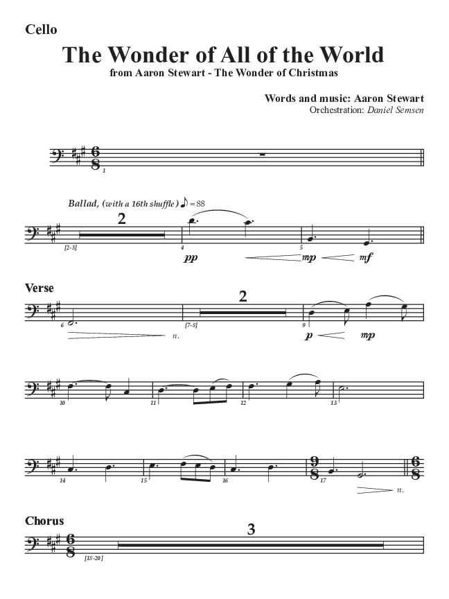 The Wonder Of All The World Cello (Aaron Stewart)