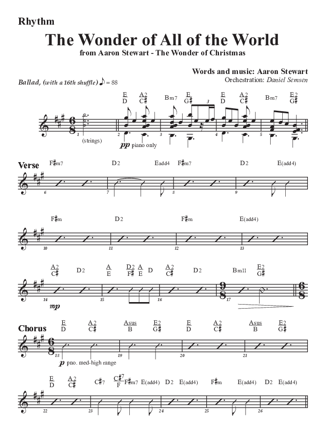 The Wonder Of All The World Rhythm Chart (Aaron Stewart)