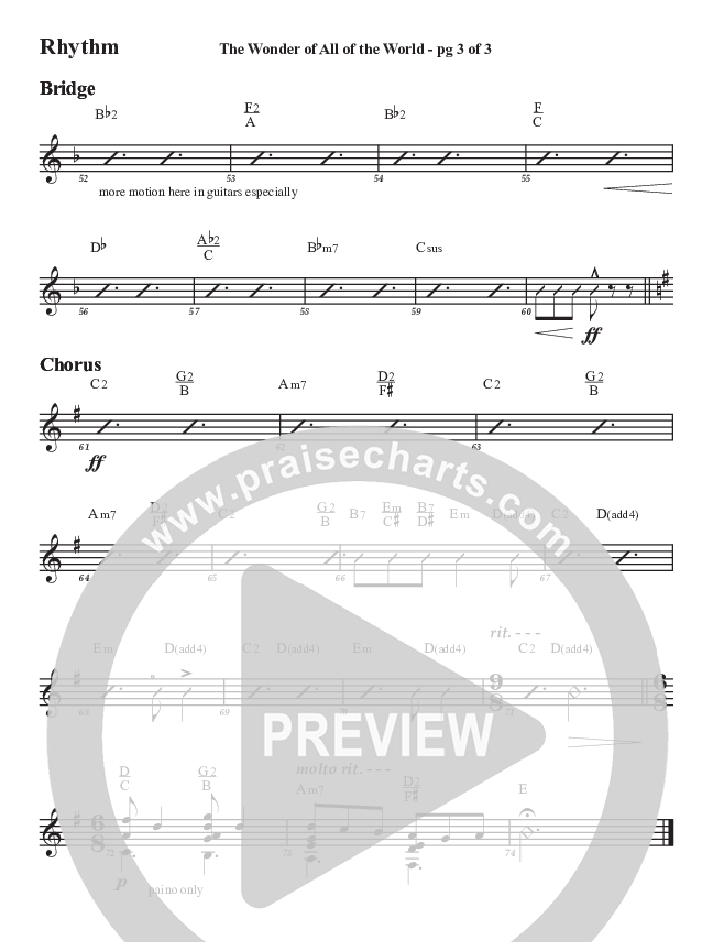 The Wonder Of All The World Rhythm Chart (Aaron Stewart)