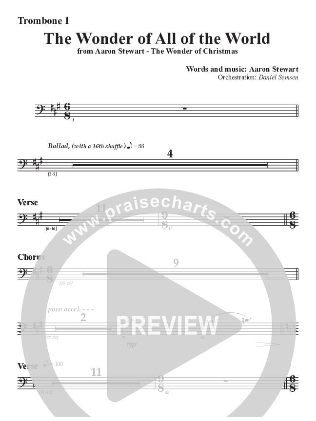 The Wonder Of All The World Trombone 1 (Aaron Stewart)