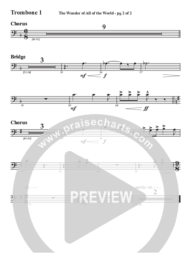 The Wonder Of All The World Trombone 1 (Aaron Stewart)