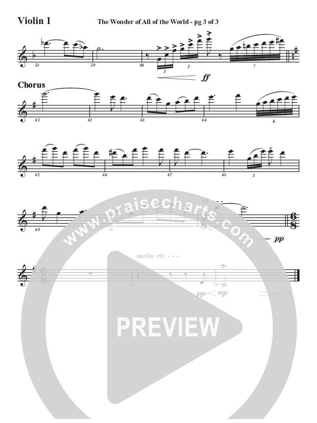 The Wonder Of All The World Violin 1 (Aaron Stewart)