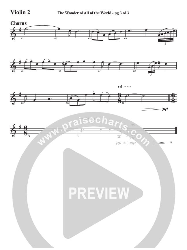 The Wonder Of All The World Violin 2 (Aaron Stewart)