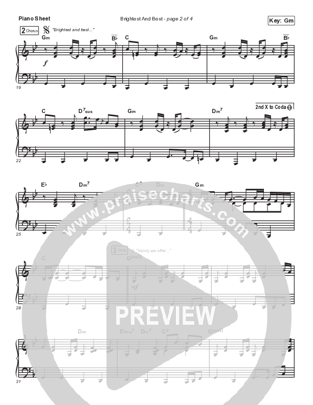 Brightest And Best Piano Sheet (Keith & Kristyn Getty / Ricky Skaggs)