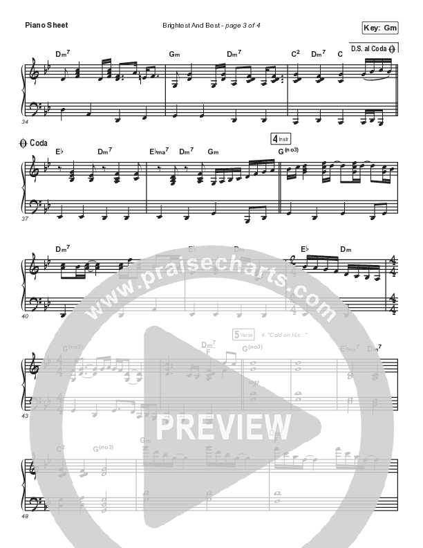 Brightest And Best Piano Sheet (Keith & Kristyn Getty / Ricky Skaggs)