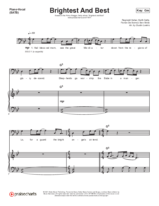 Brightest And Best Piano/Vocal Pack (Keith & Kristyn Getty / Ricky Skaggs)