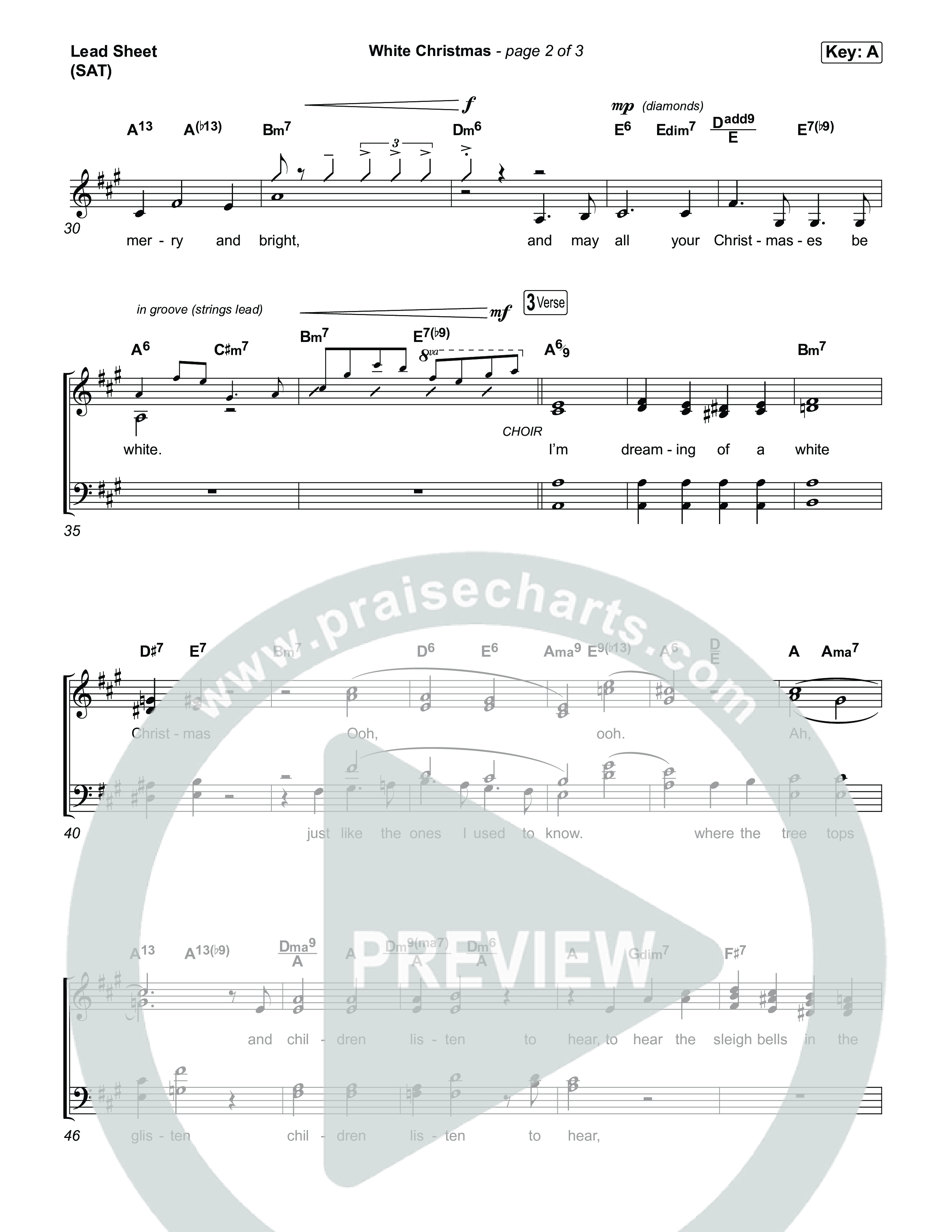White Christmas Lead Sheet (SAT) (Bing Crosby)