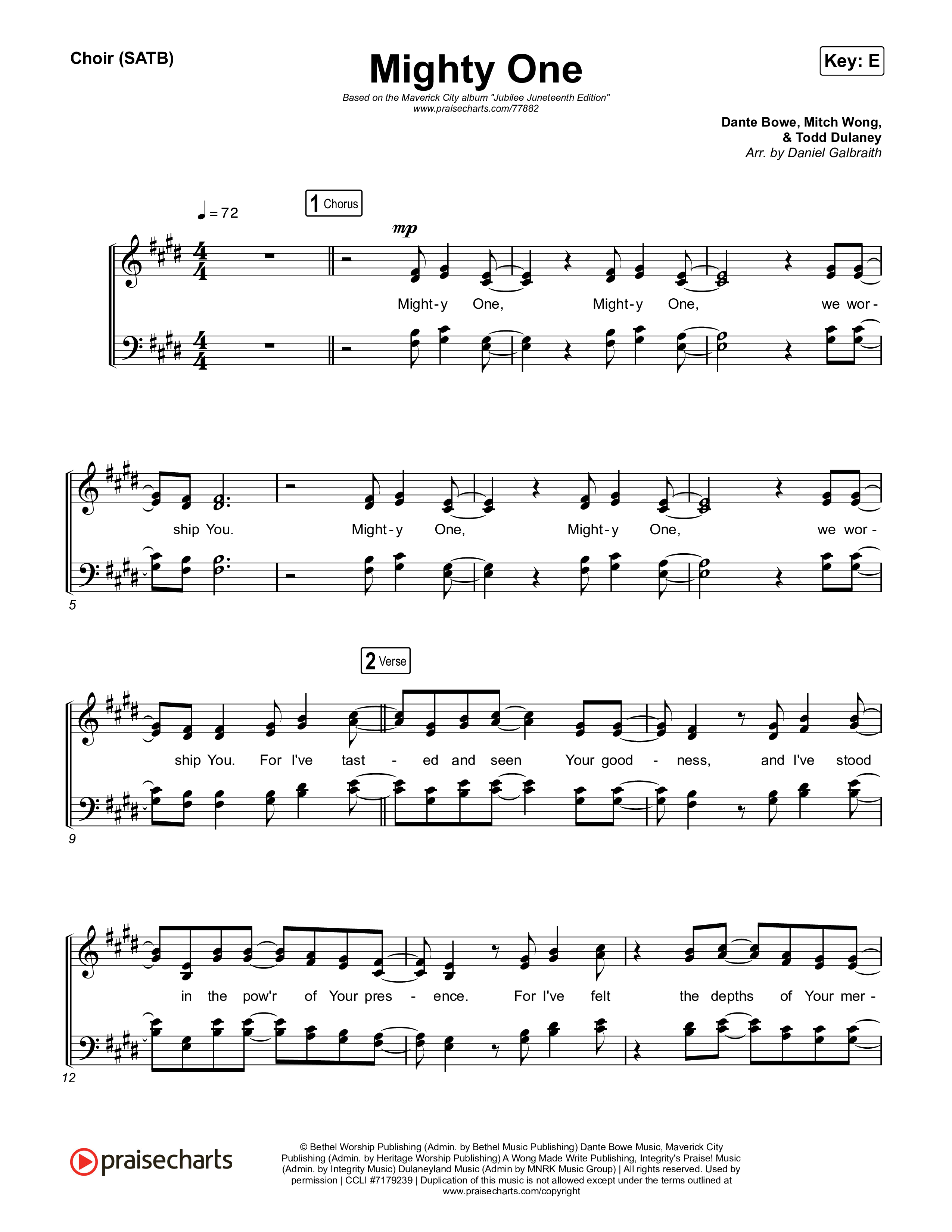 Mighty One Choir Sheet (SATB) (Maverick City Music / Maryanne J. George / Todd Dulaney)