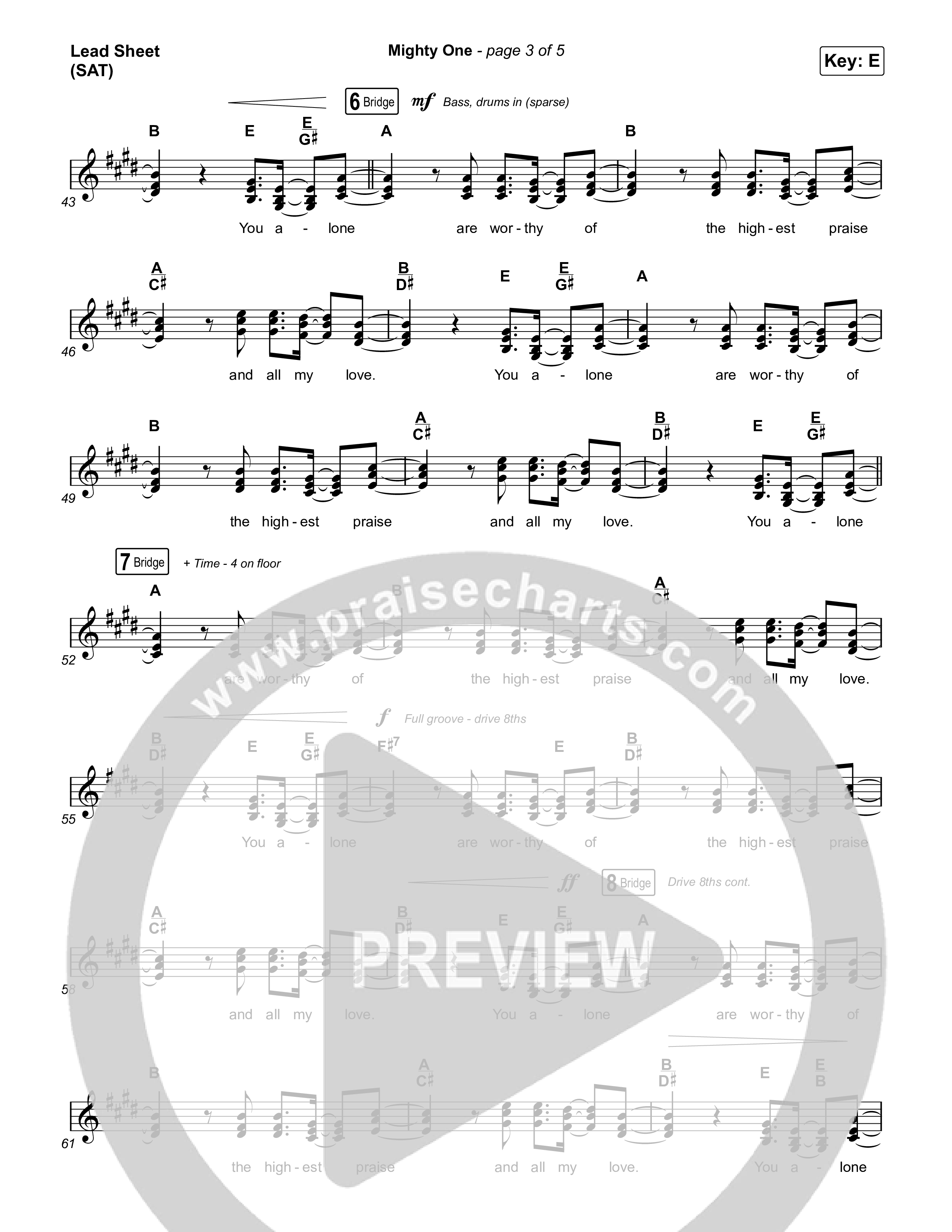 Mighty One Lead Sheet (SAT) (Maverick City Music / Maryanne J. George / Todd Dulaney)