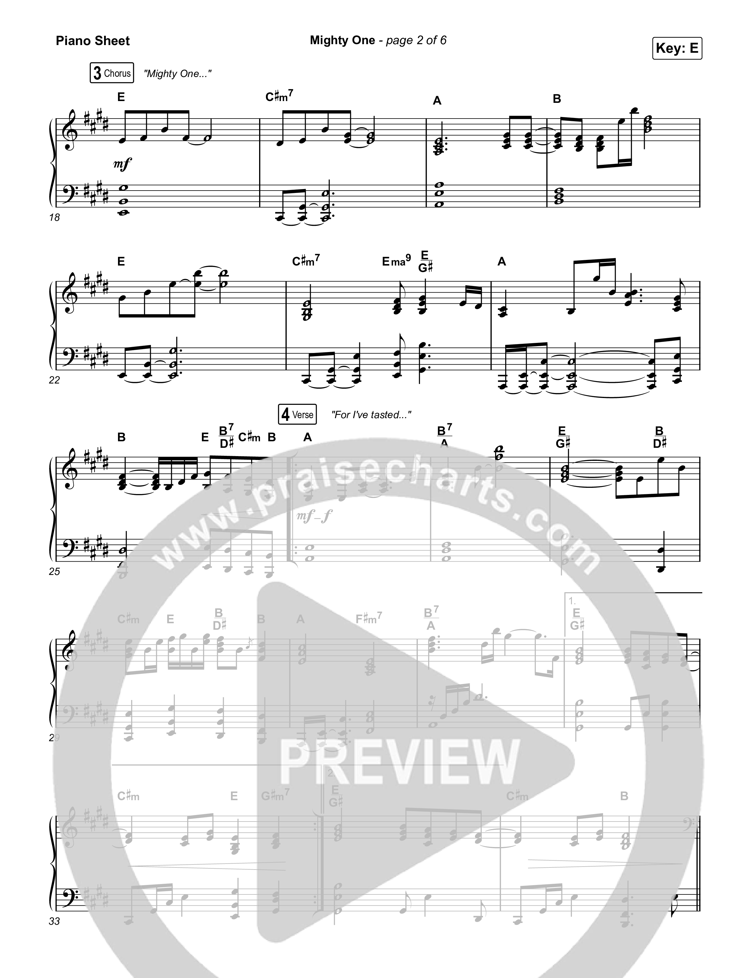 Mighty One Piano Sheet (Maverick City Music / Maryanne J. George / Todd Dulaney)