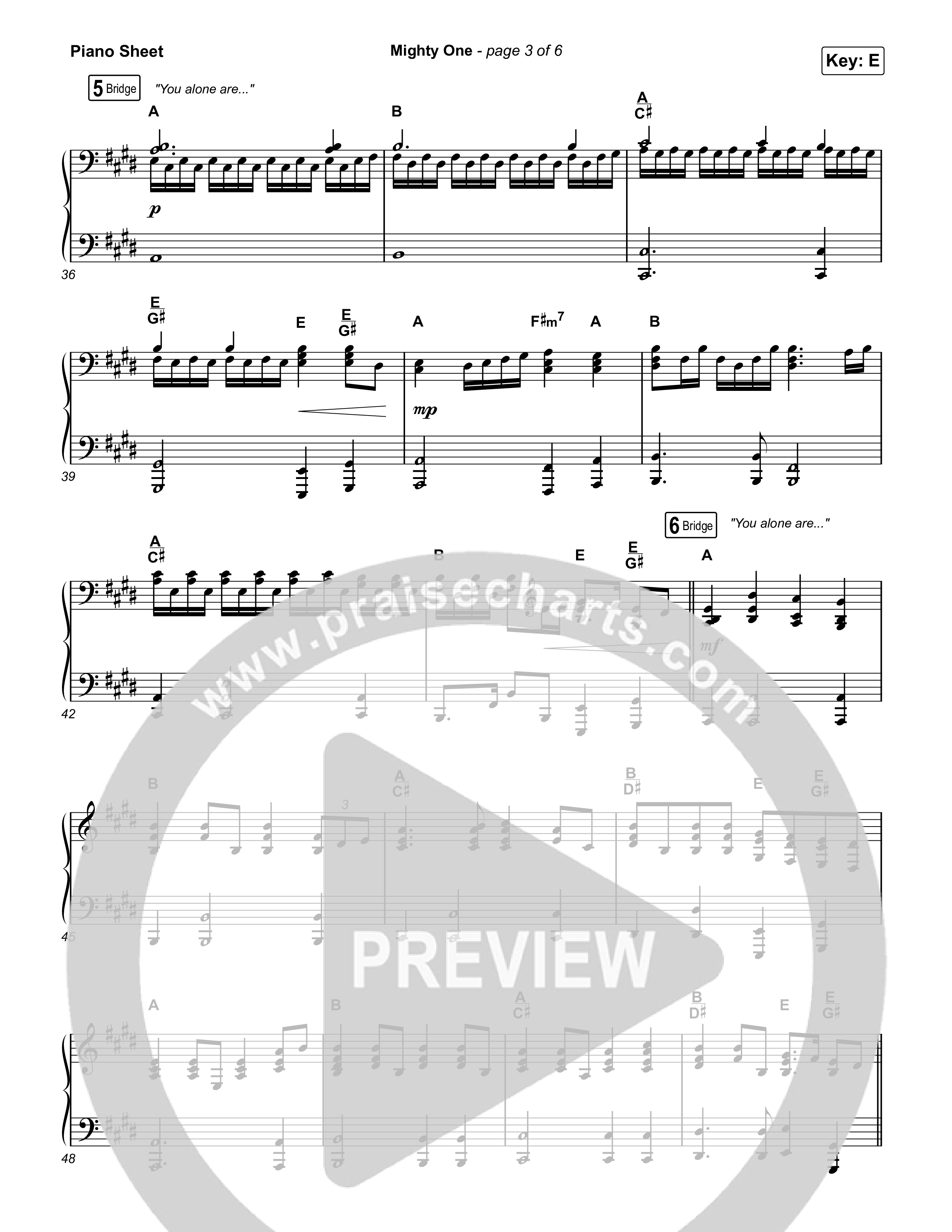 Mighty One Piano Sheet (Maverick City Music / Maryanne J. George / Todd Dulaney)