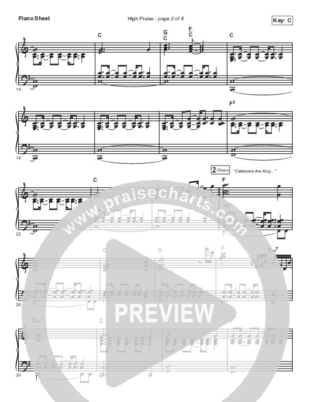 High Praise Piano Sheet (Maverick City Music)