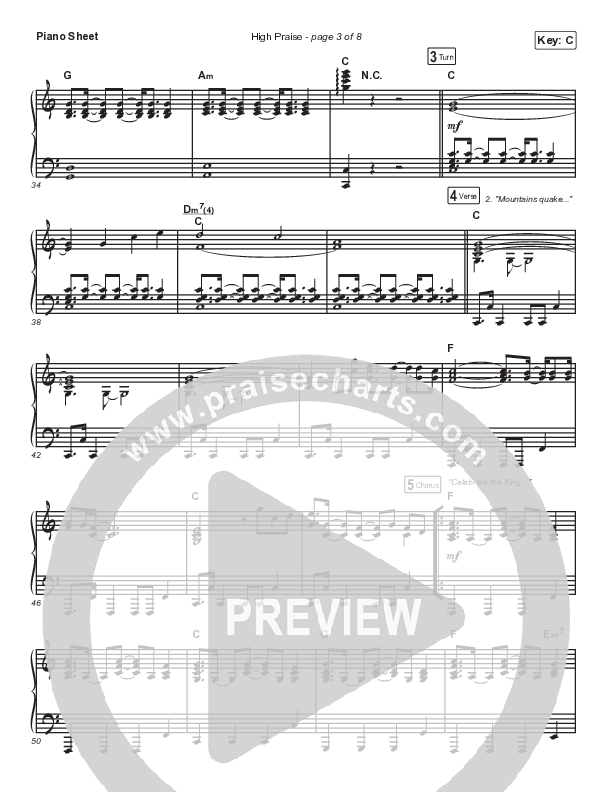 High Praise Piano Sheet (Maverick City Music)