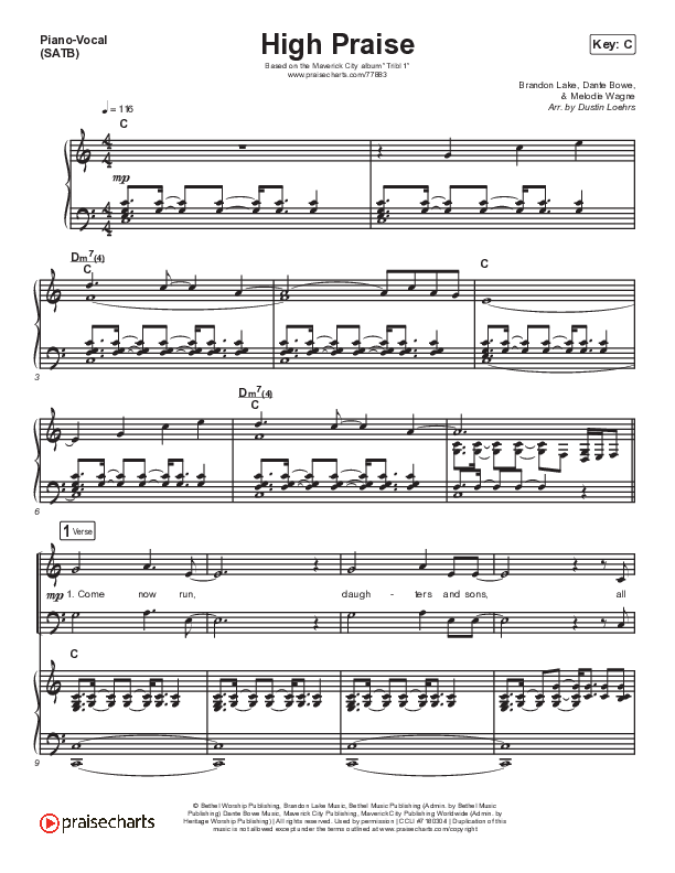 High Praise Piano/Vocal (SATB) (Maverick City Music)