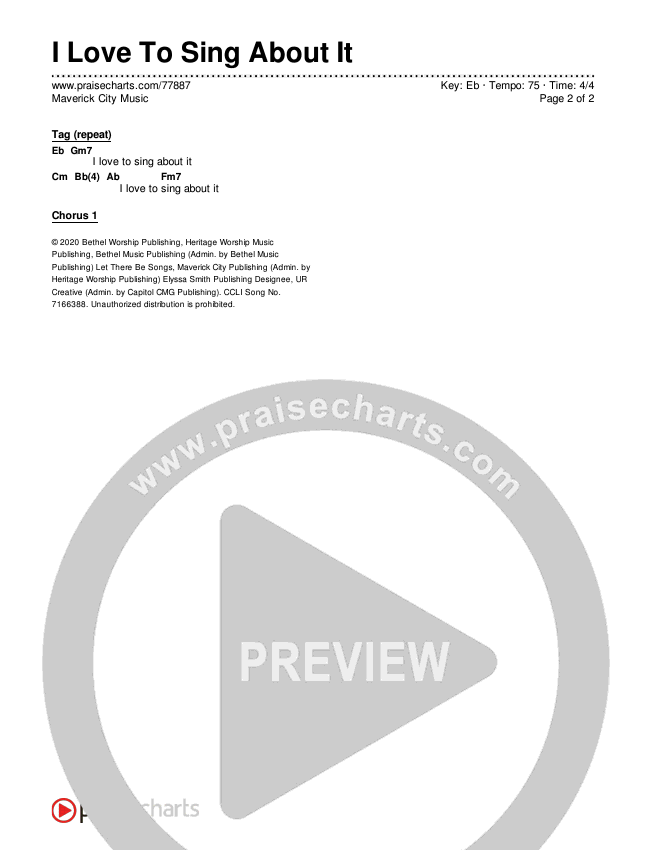 I Love To Sing About It Chords & Lyrics (Maverick City Music)