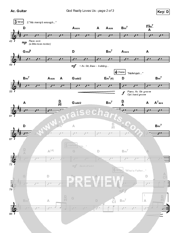 God Really Loves Us (Live) Acoustic Guitar (Passion)