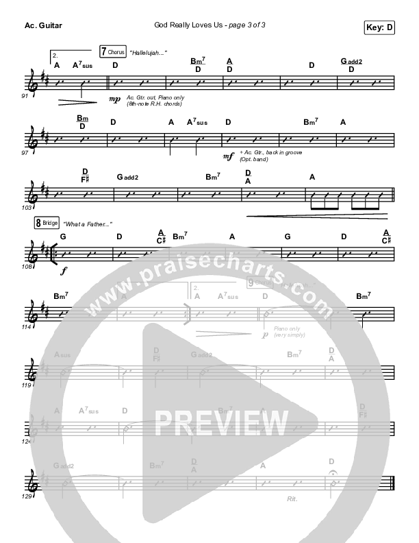 God Really Loves Us (Live) Acoustic Guitar (Passion)