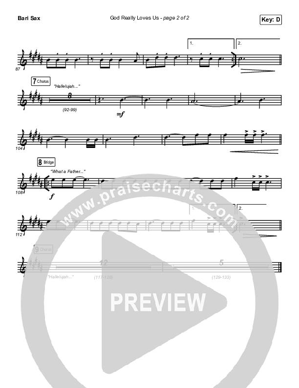 God Really Loves Us (Live) Bari Sax (Passion)