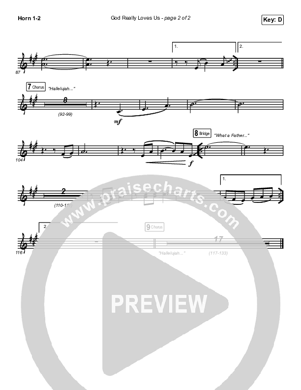 God Really Loves Us (Live) French Horn 1/2 (Passion)