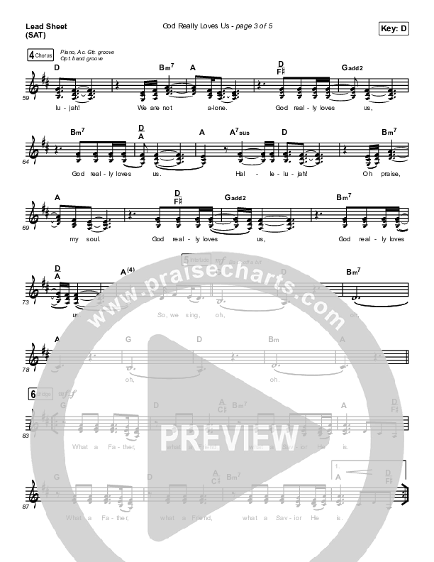 God Really Loves Us (Live) Lead Sheet (SAT) (Passion)