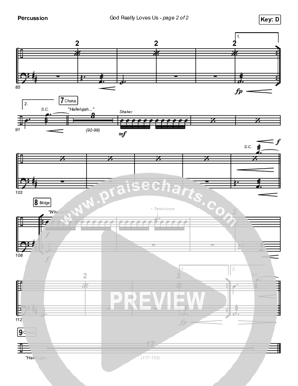 God Really Loves Us (Live) Percussion (Passion)