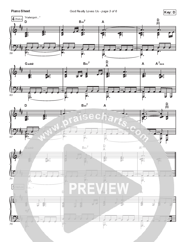 God Really Loves Us (Live) Piano Sheet (Passion)