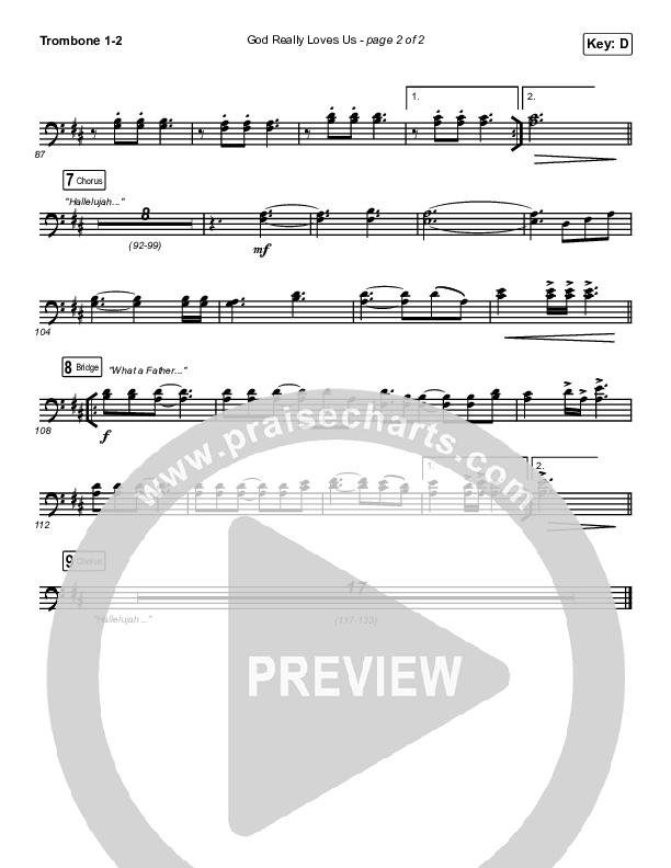 God Really Loves Us (Live) Trombone 1/2 (Passion)