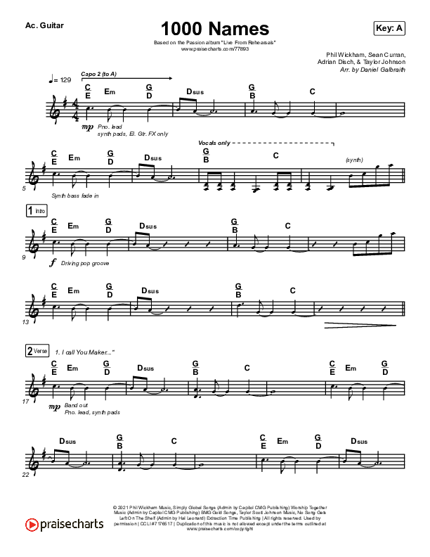 1000 Names (Live) Acoustic Guitar (Passion)