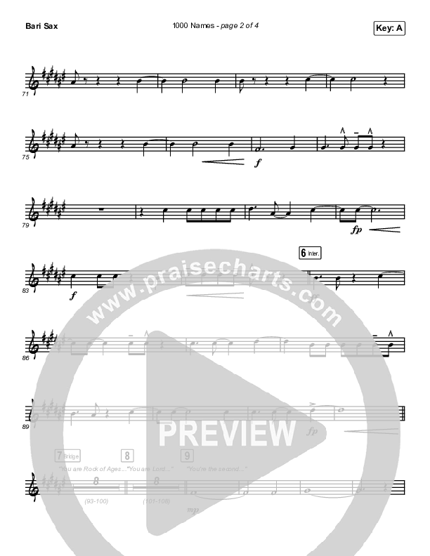 1000 Names (Live) Bari Sax (Passion)