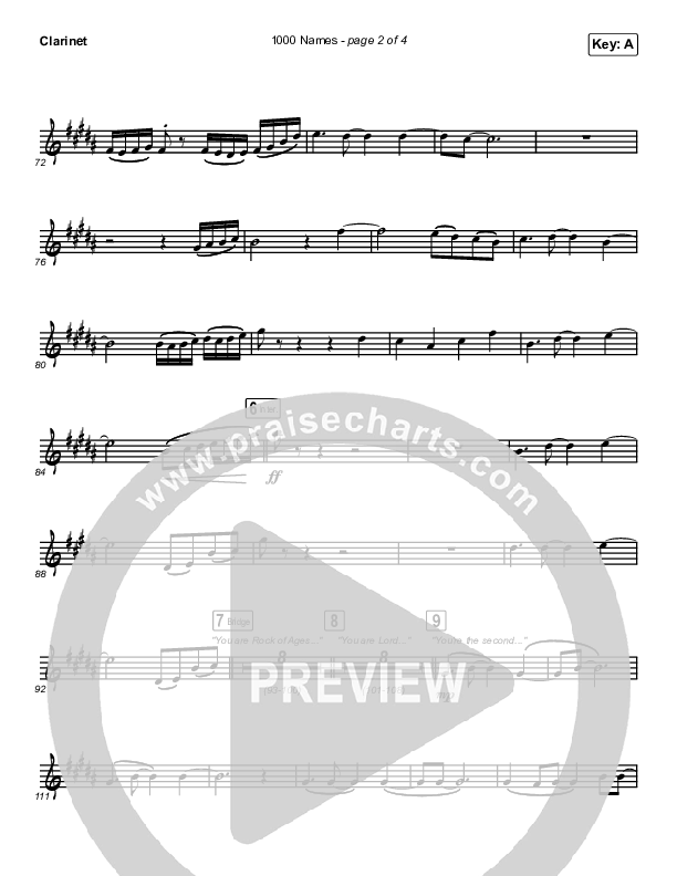 1000 Names (Live) Clarinet (Passion)